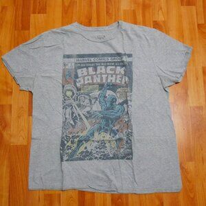 Marvel Black Panther T-Shirt Men's Size XL Gray Short Sleeve Comic Strip Graphic